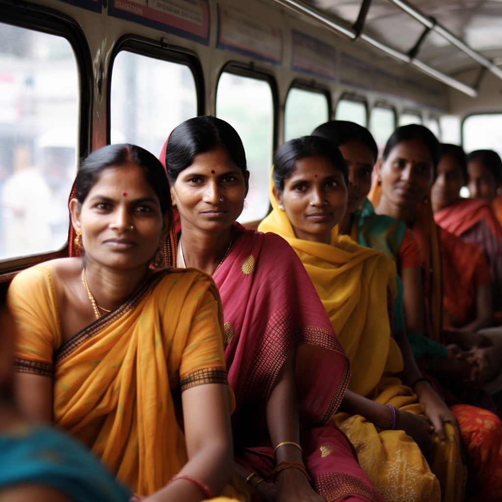 Ein Bus nur für Frauen in Indien