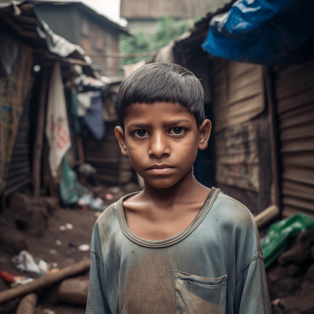 Slums in Indien - Hier ein Junge in Mumbai