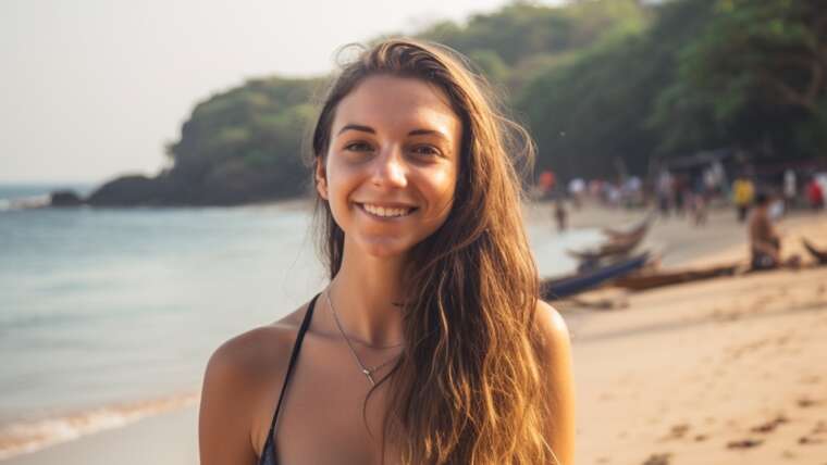 Touristin in Goa